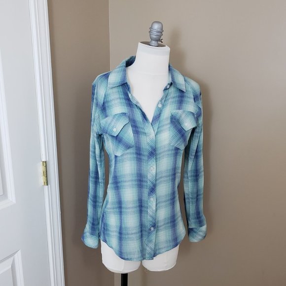 Sold Rails Gauzy Plaid Top - Picture 4 of 6